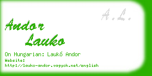 andor lauko business card